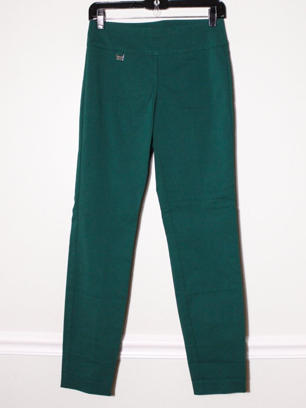 Alfani Womens Pull On Stretch Slim Pants Teal Green Business Casual Office 2